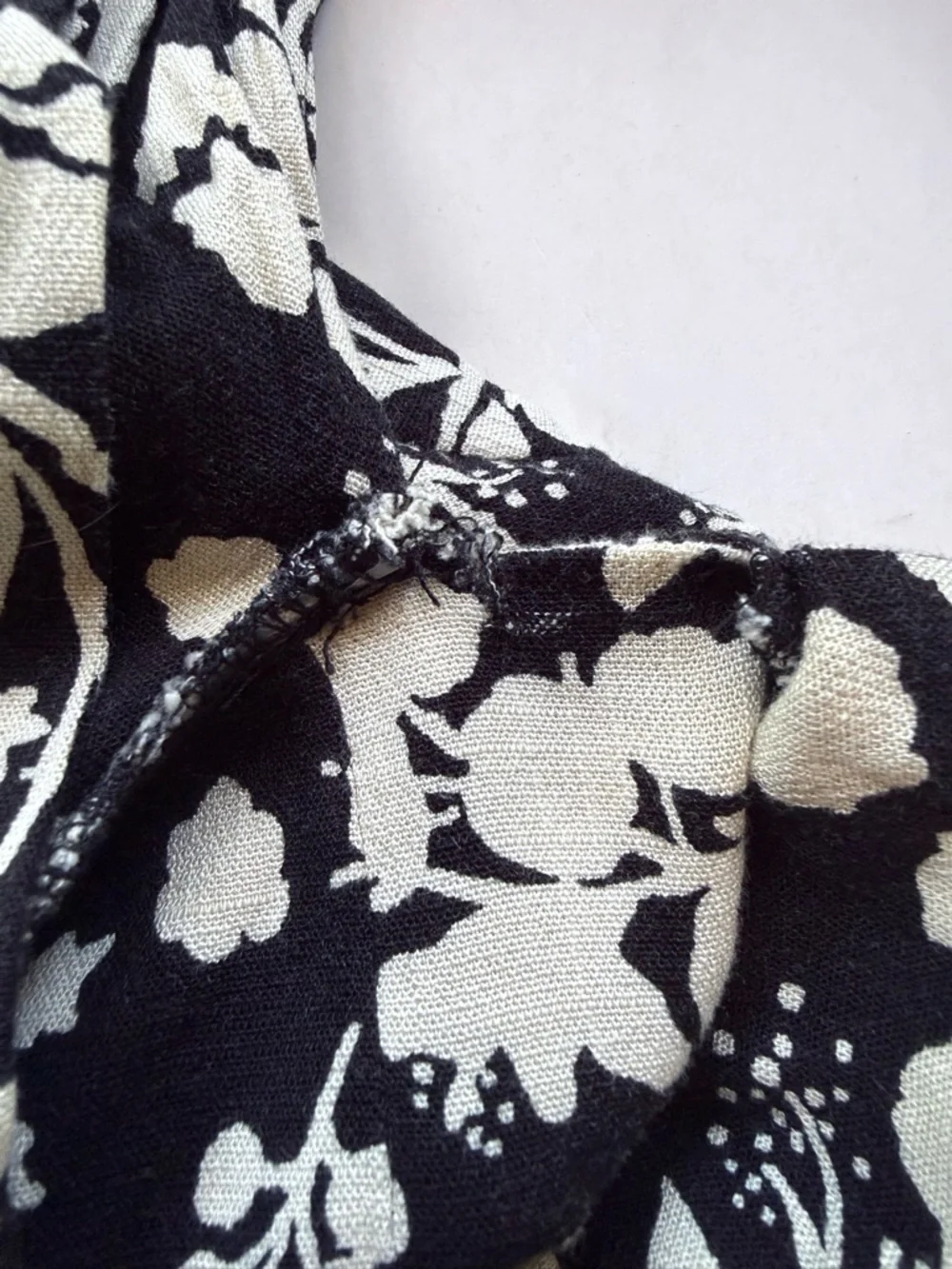 Free People Carmen Printed One-Shoulder Crop Top Black & Ivory Cream Floral S